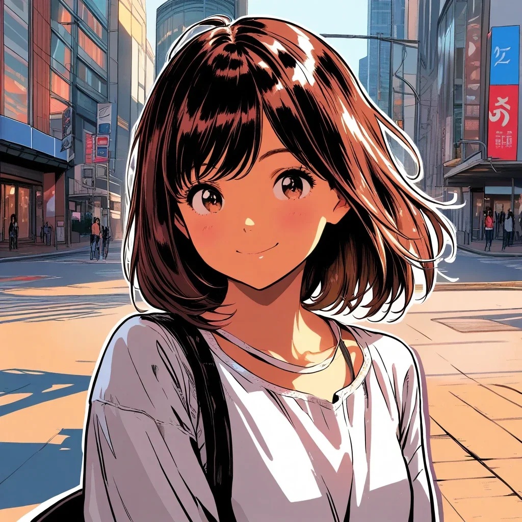 smiling cute girl shibuya corner