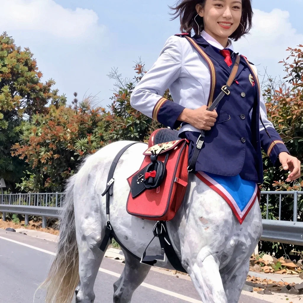 centaur girl in uniform galloping
