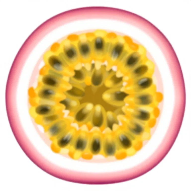 passion fruit cross section illustration