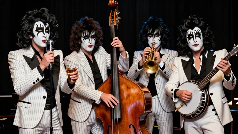 kiss as 1930s sicilian mafia jazz band