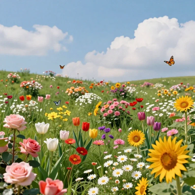 beautiful sereno flowers landscape