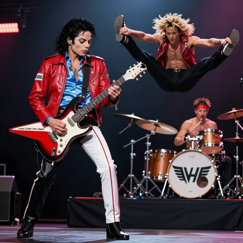 michael jackson van halen foot shot