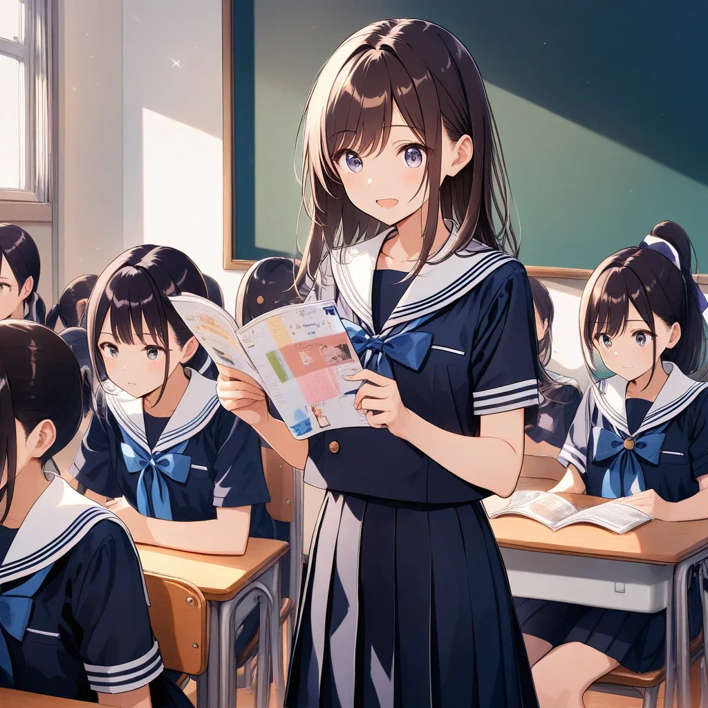 mako reading textbook in classroom