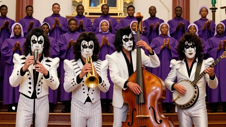 kiss band in jazz band costume