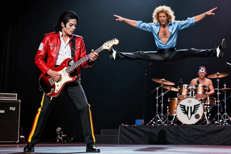 michael jackson with van halen on stage