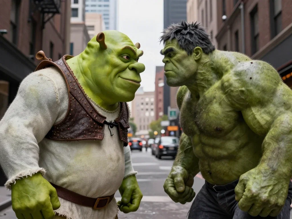 shrek vs hulk battle in gotham