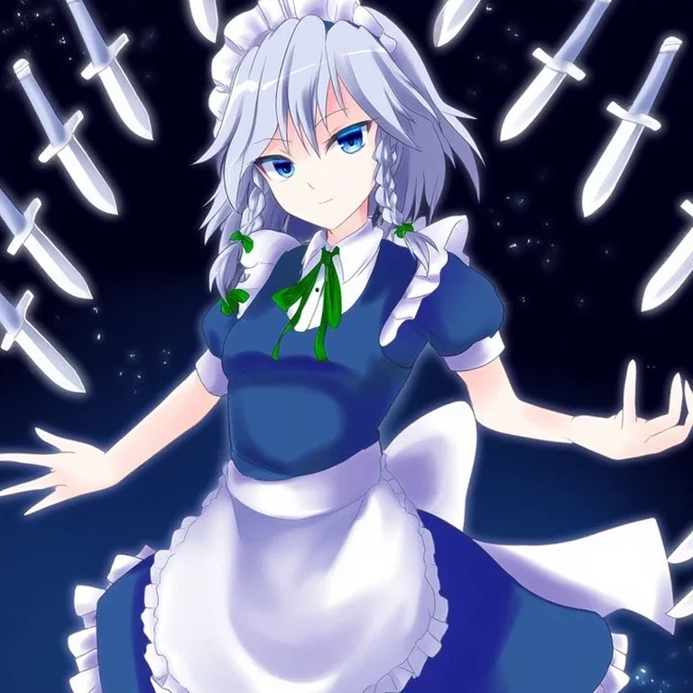 sakuya izayoi maid with floating knives