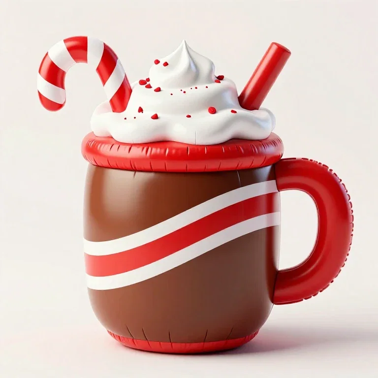 festive inflated christmas coffee mug