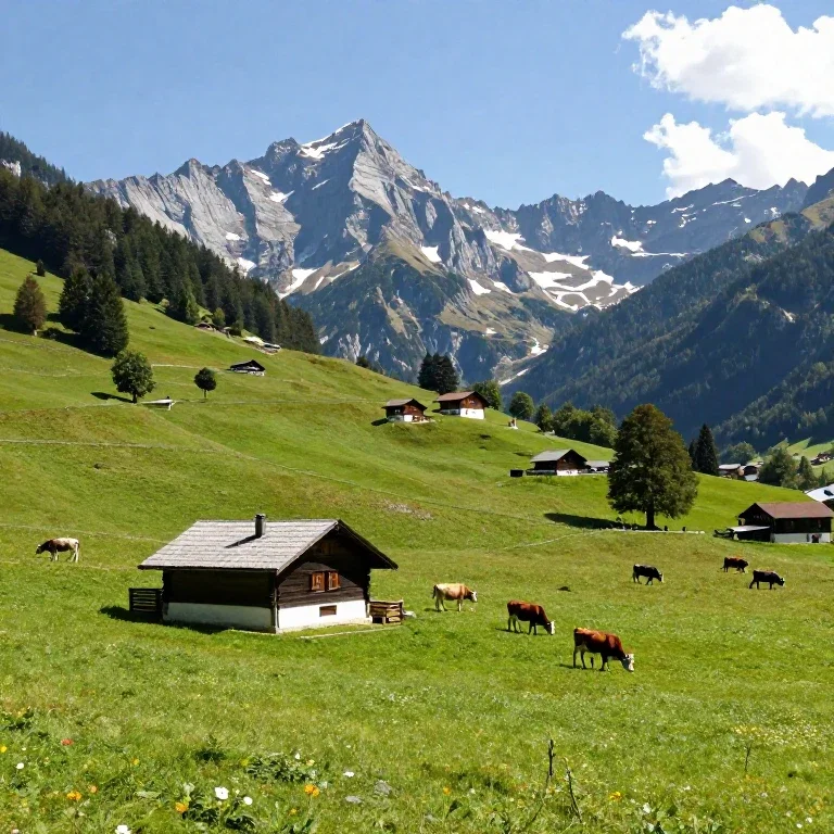 allgau landscape meadows cows mountains sunshine