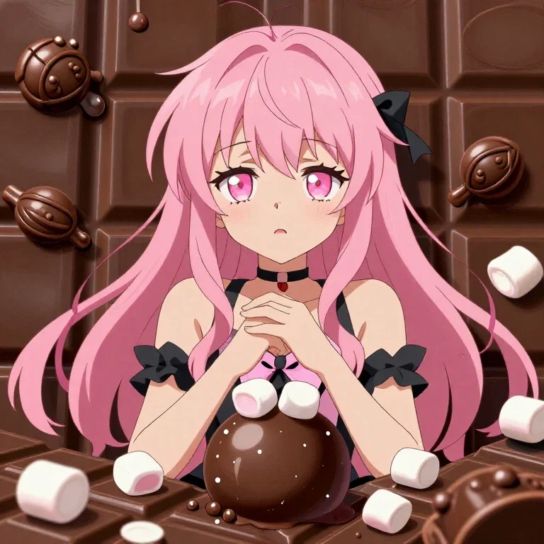 pink haired girl practicing magic