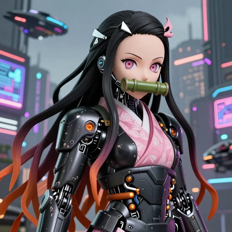 nezuko kamado style mechanical girl