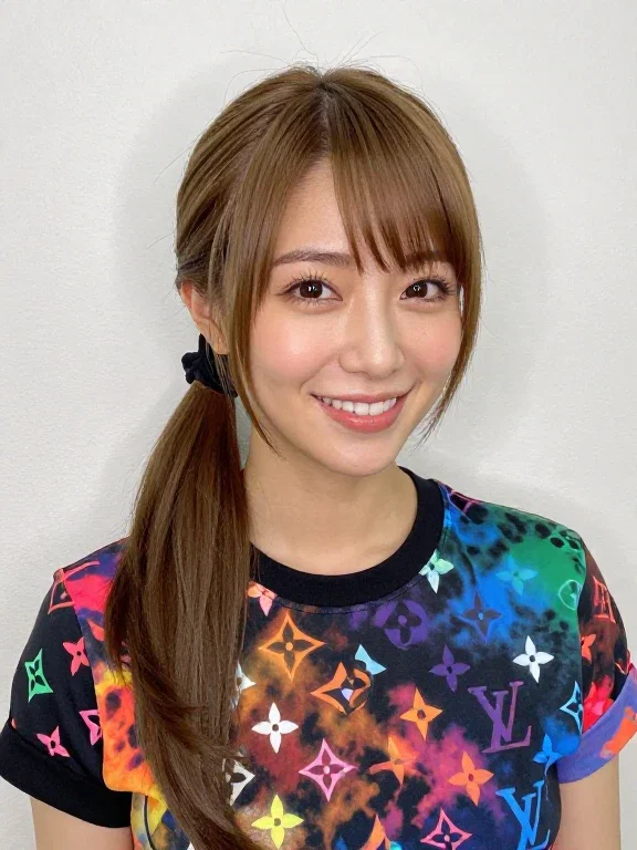 japanese woman with heavy makeup smile