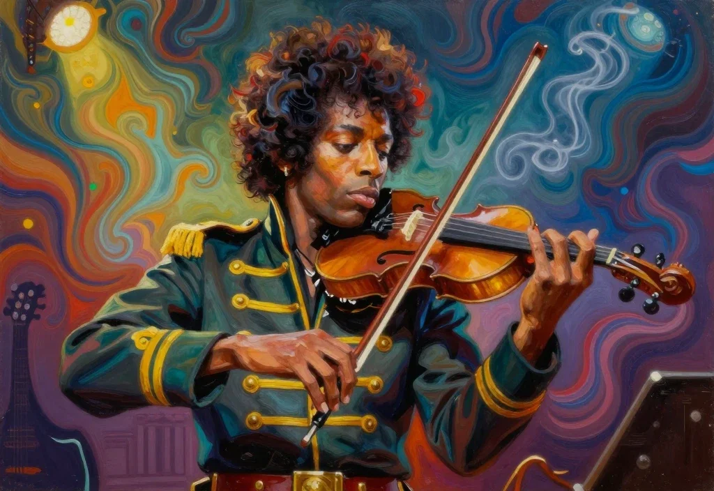 psychedelic oil painting jimi hendrix