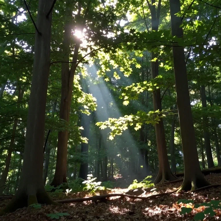 sunlight in european forest