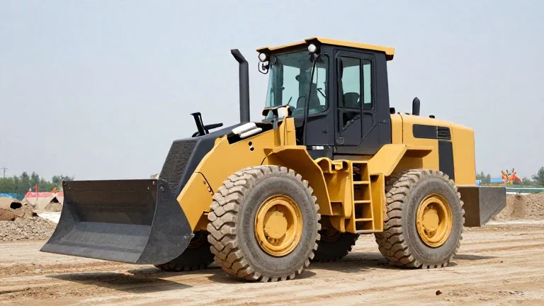 yellow excavator wheel loader