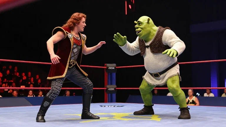lord farquaad fights shrek wrestling