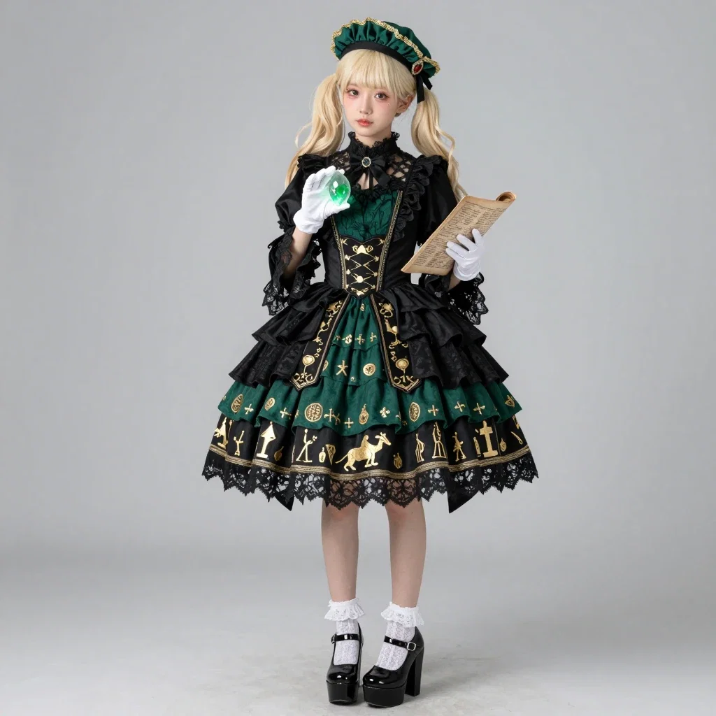 korean woman gothic lolita alchemist