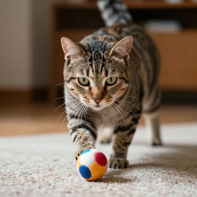 cat playing with ball