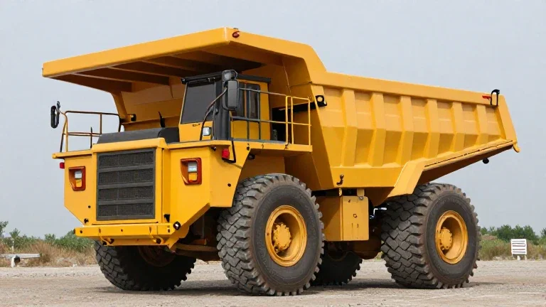yellow mining dump truck