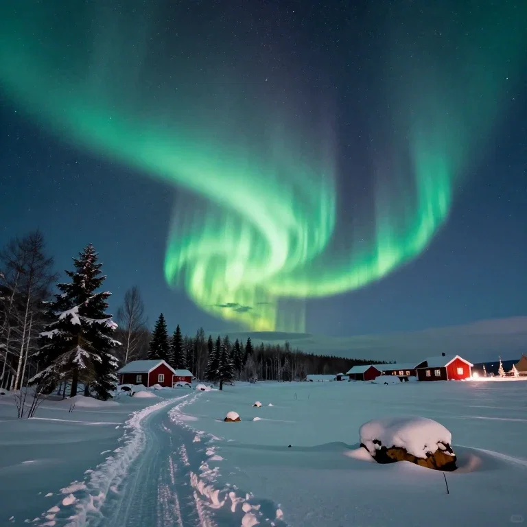 typical swedish winter landscape