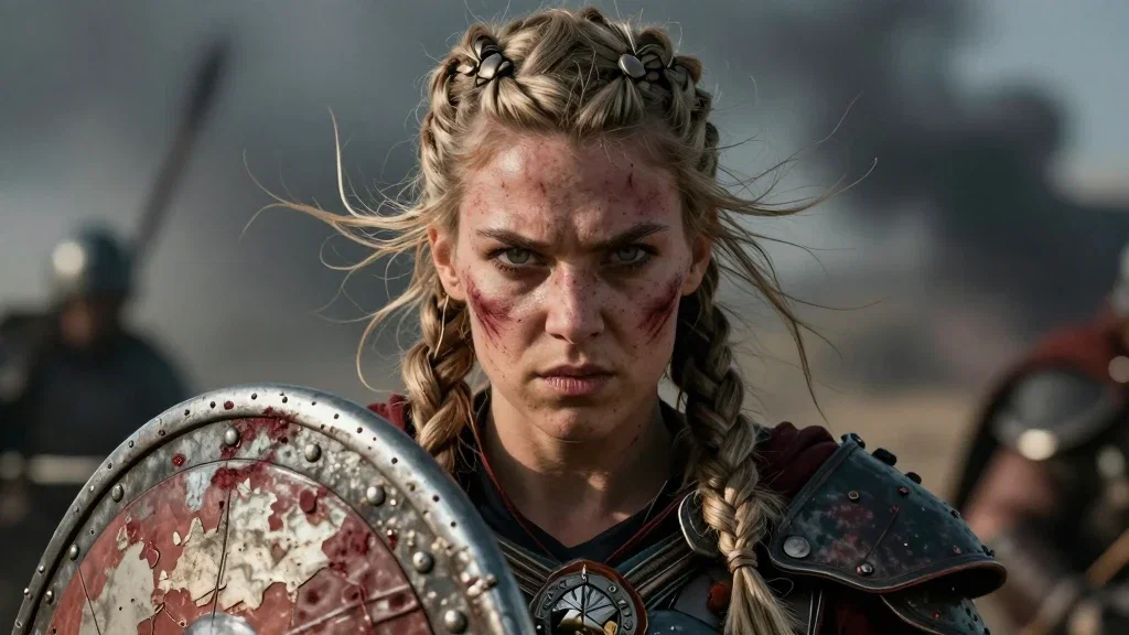 Viking, guerrière au bouclier