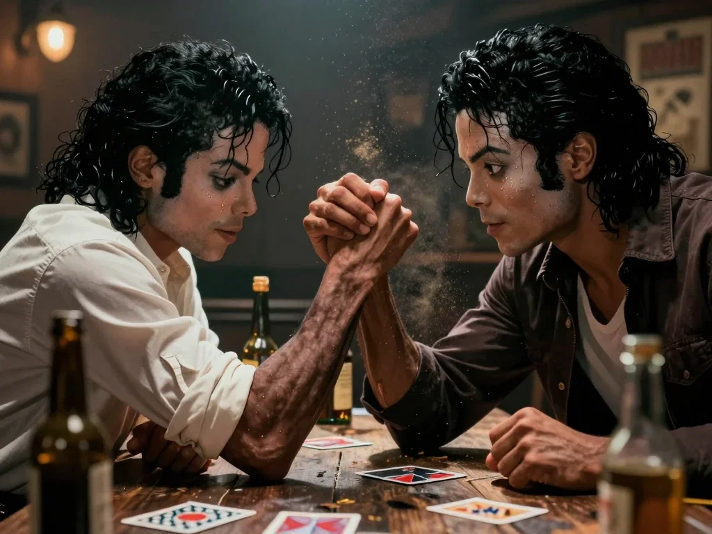 Michael Jackson fighting himself