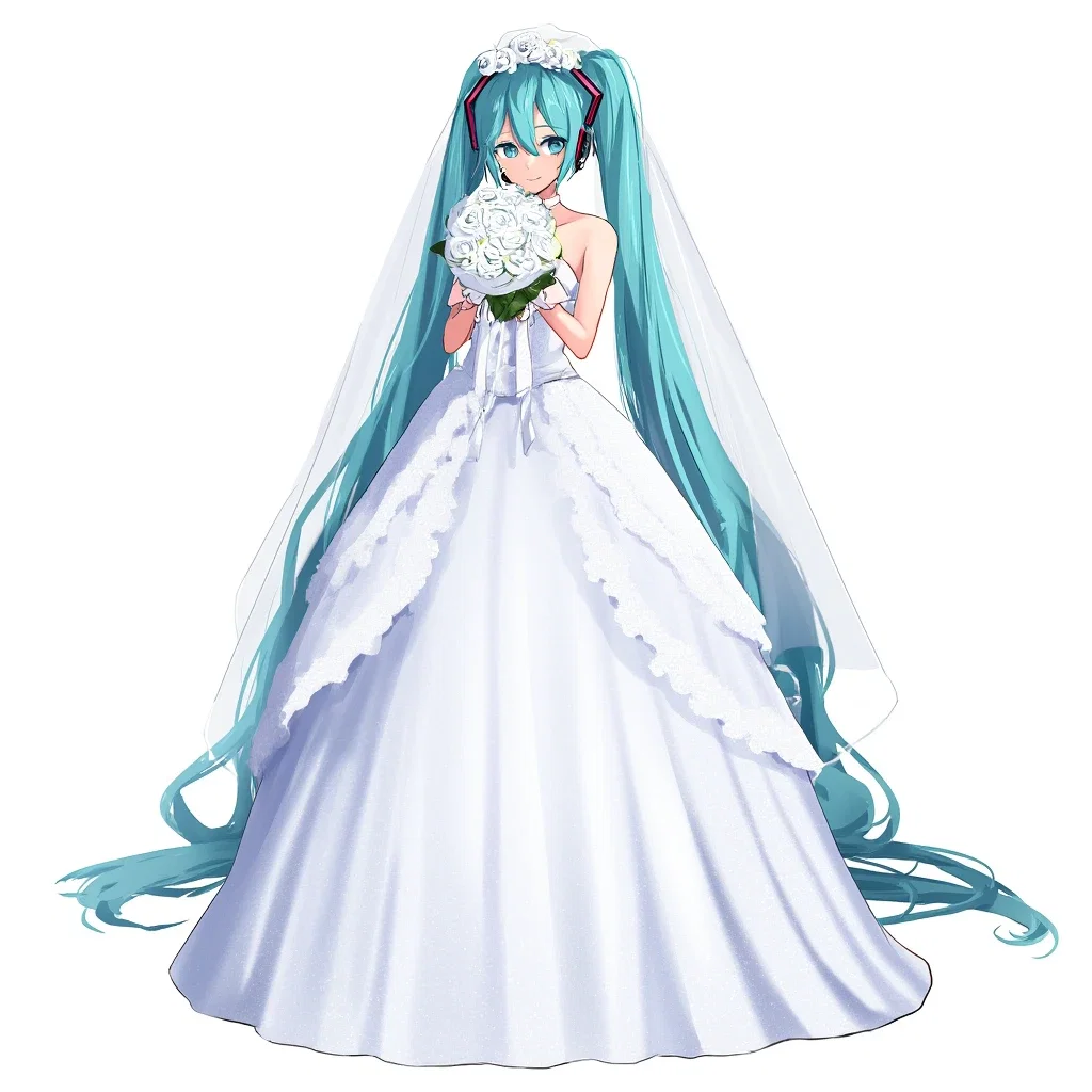 miku white wedding dress