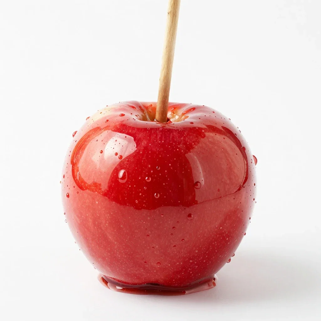 apple candy coated with syrup