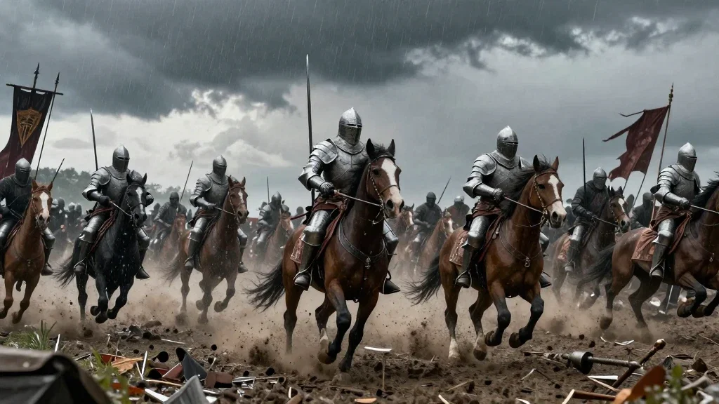 epic medieval battle knights charging