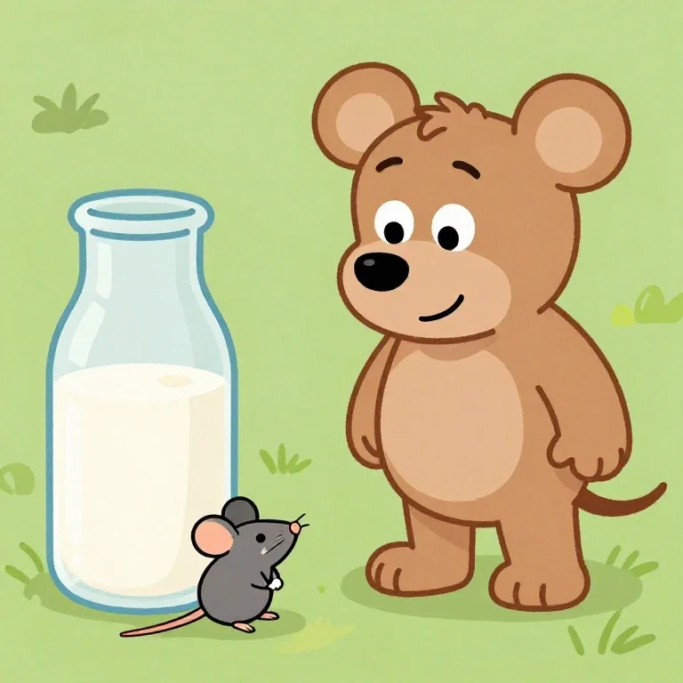 tom shares milk with mouse