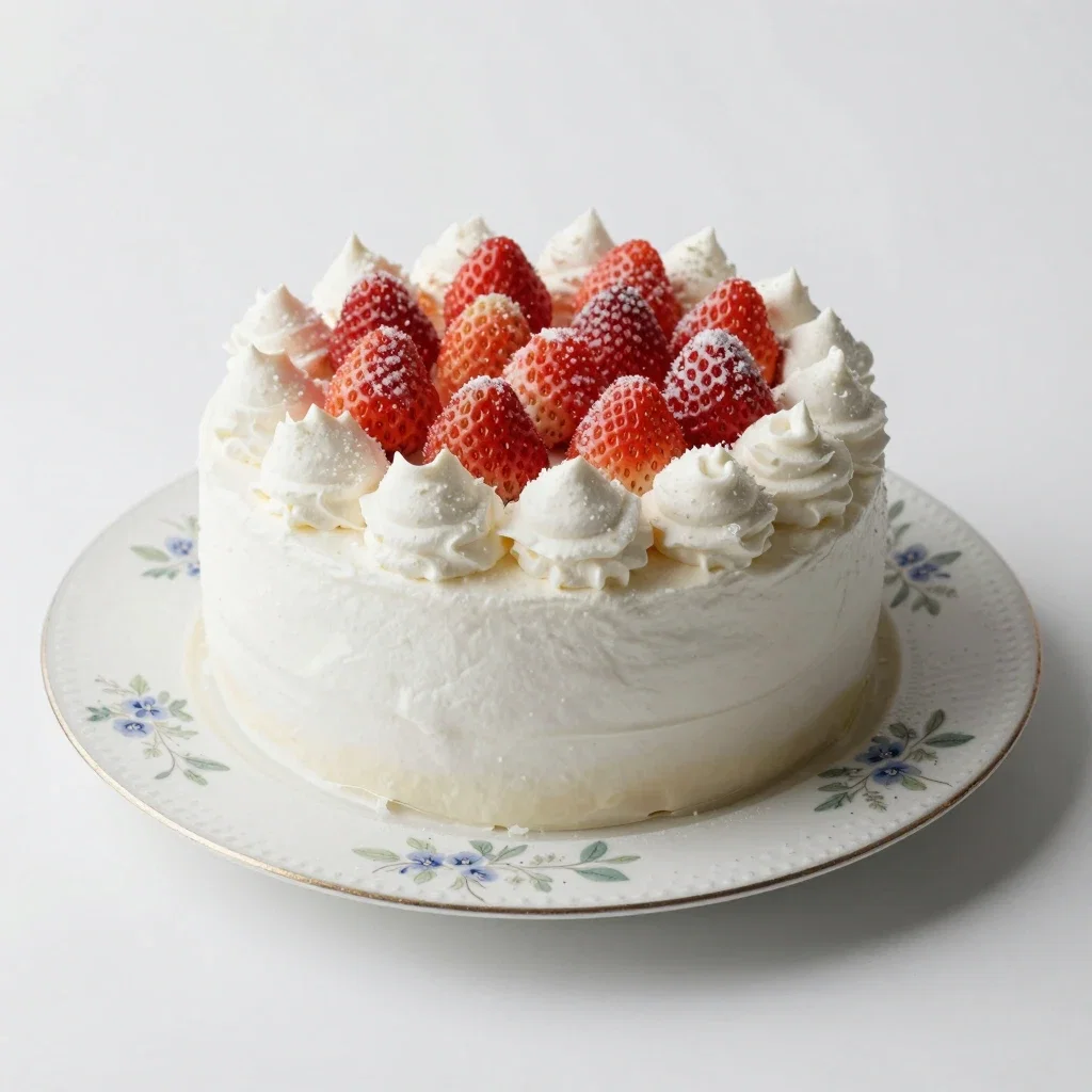 strawberry topped whole cake