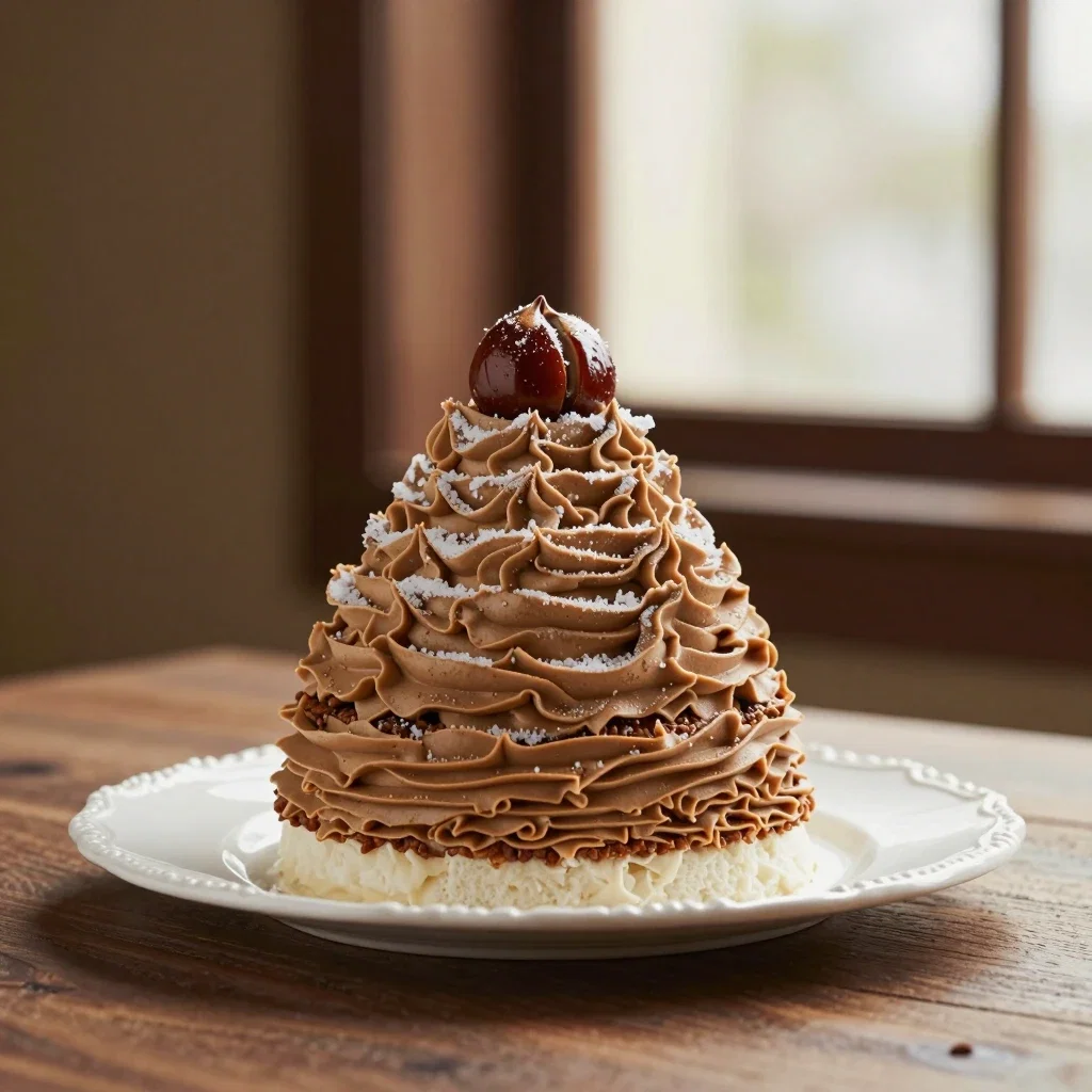 chestnut mont blanc cake photography