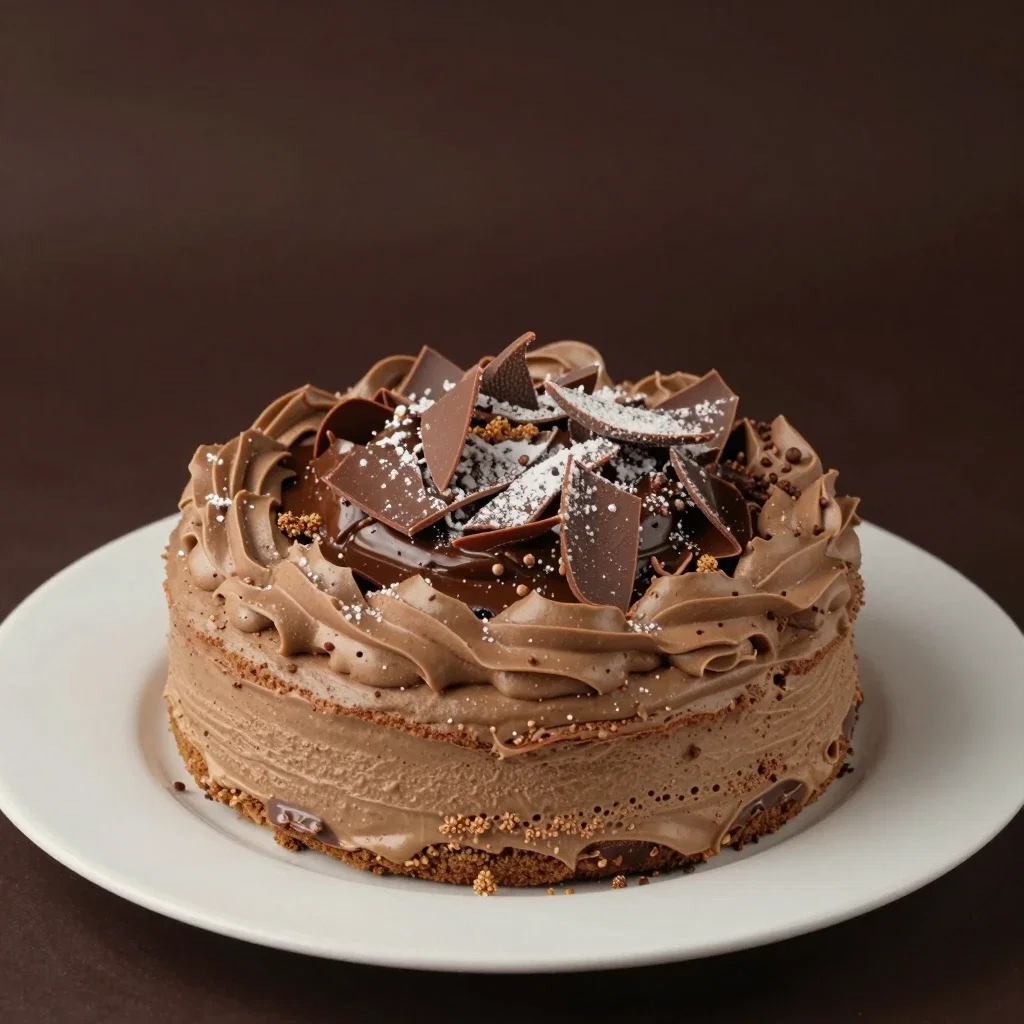 photorealistic chocolate cake close up