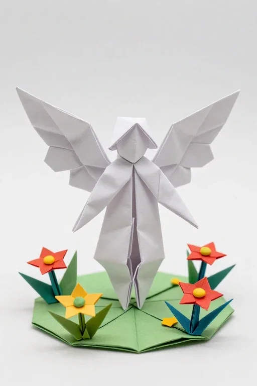 origami angel wings spread garden