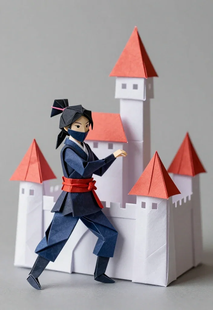 origami ninja and castle
