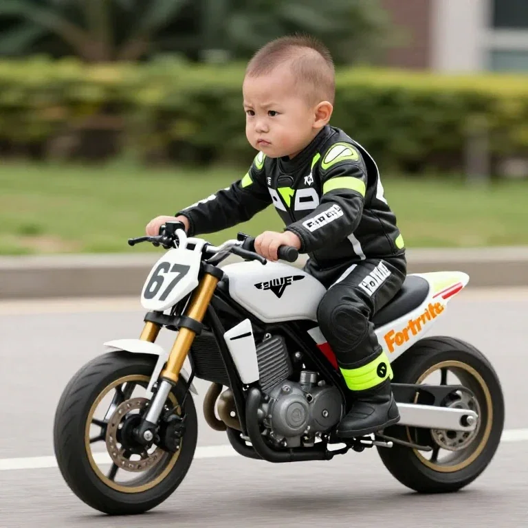 insulted baby driving motorcycle