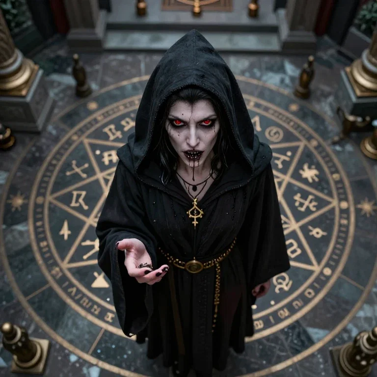 alchemy woman vampire ritual overhead