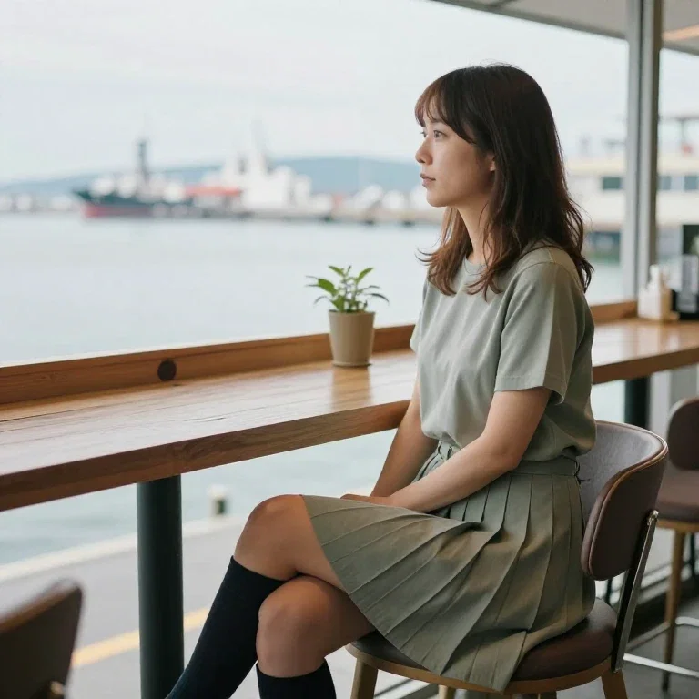 harbor view cafe japanese woman