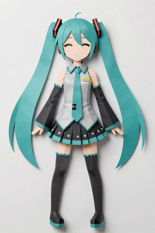 miku with paper craft