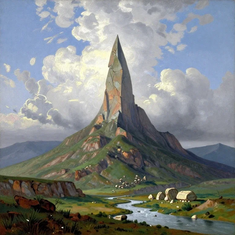 lonely mountain oil painting