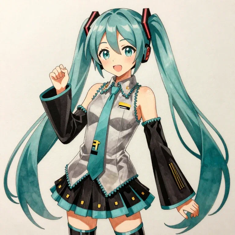 draw hatsune miku in art