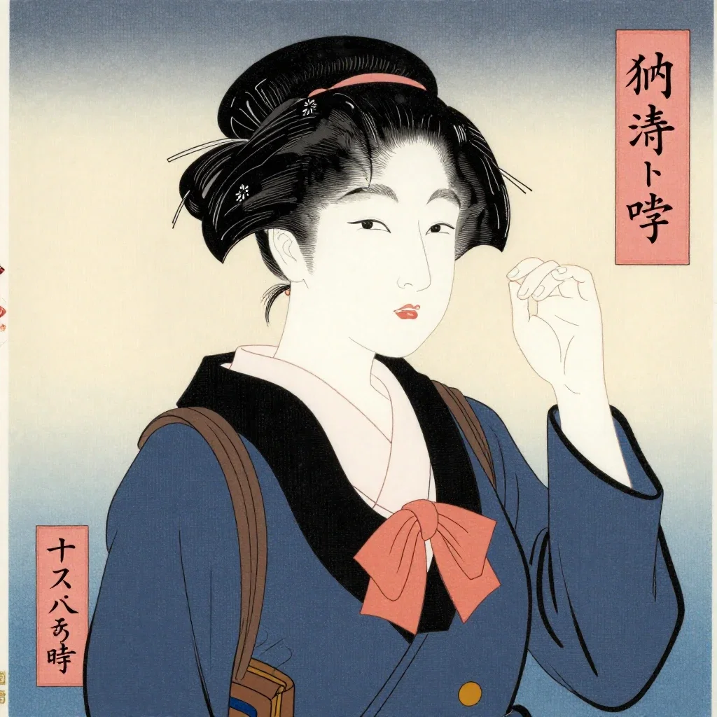 ukiyo e japanese schoolgirl
