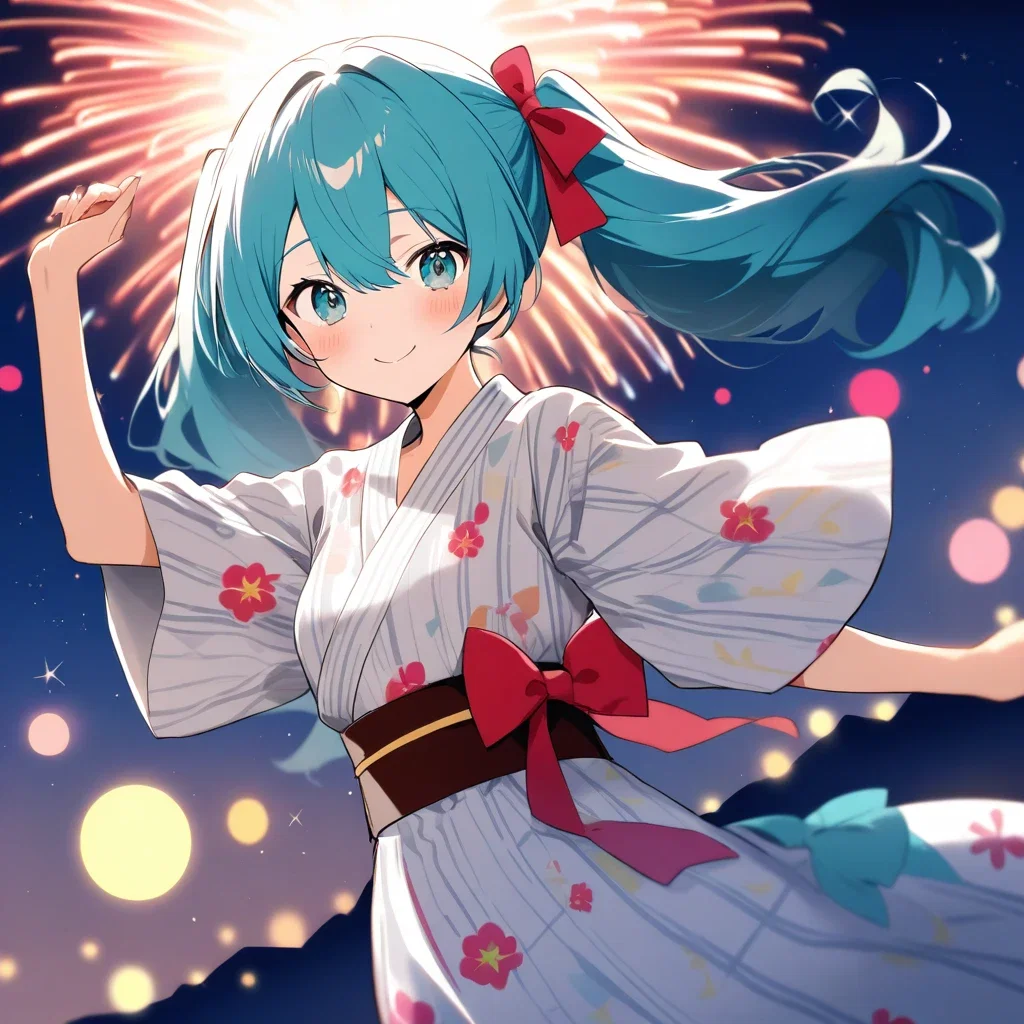 hatsune miku fireworks yukata