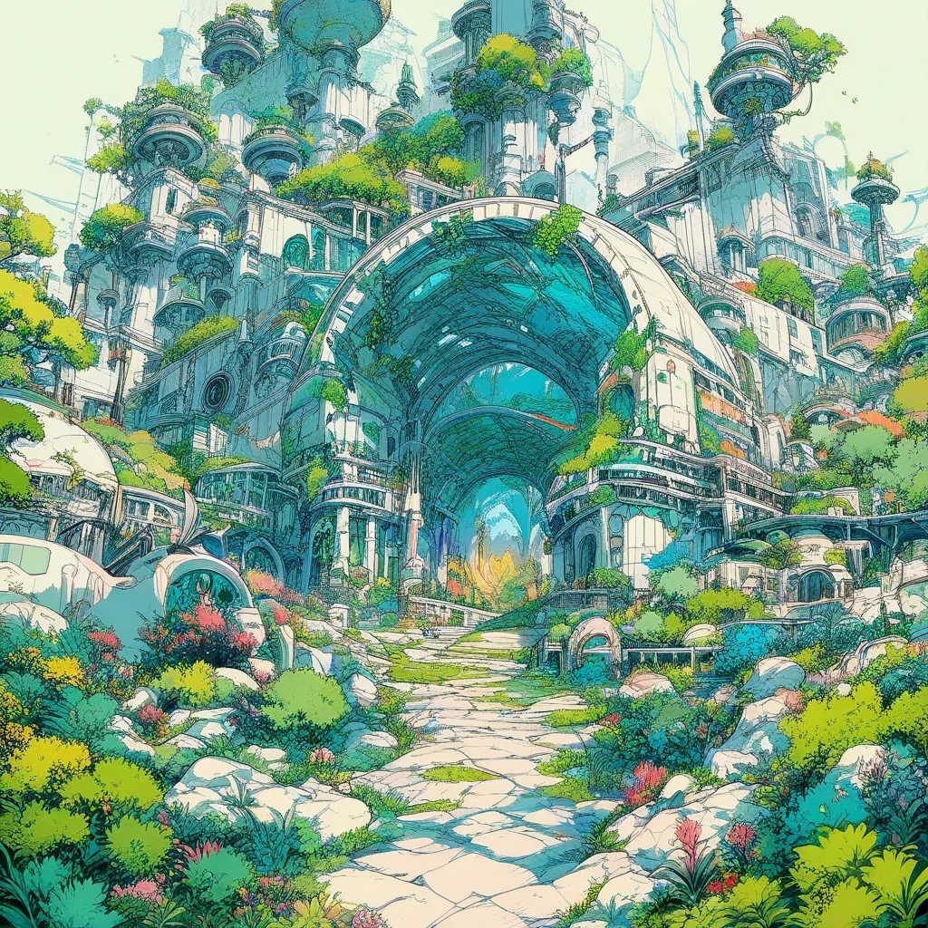near future landscapes greenery art