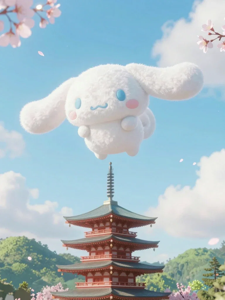 3d render of fluffy cinnamoroll