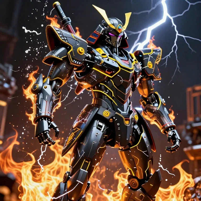 samurai robot future flame