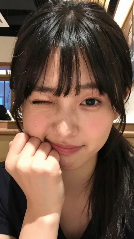 japanese woman restaurant natural face