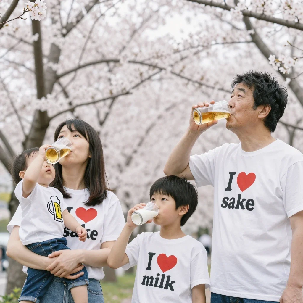 cherry blossom viewing with beer