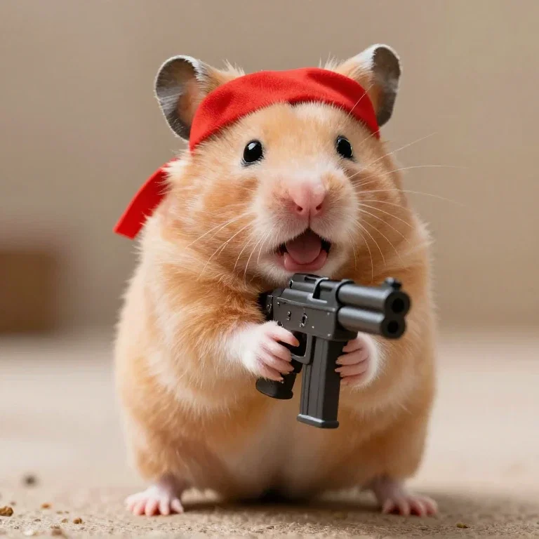 threatening hamster red headband