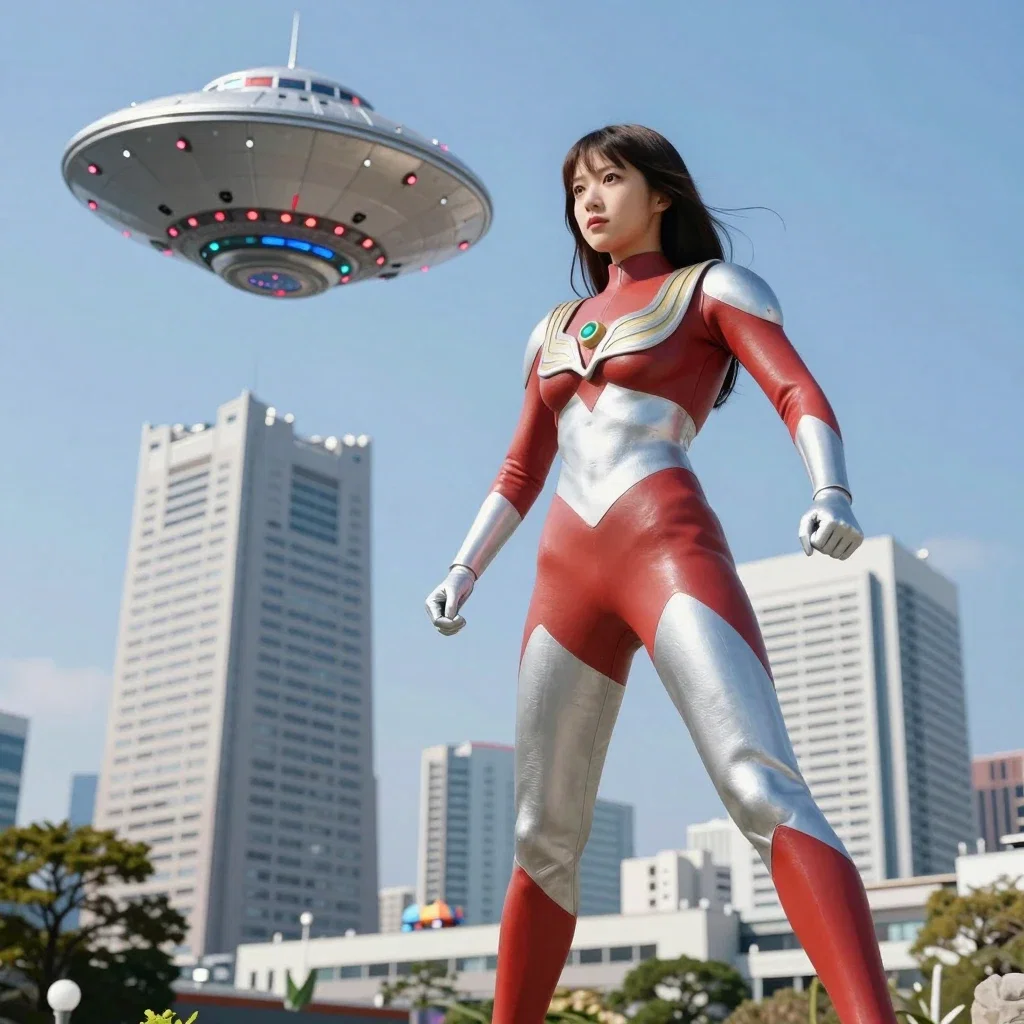 ultraman fights saucer over yokohama